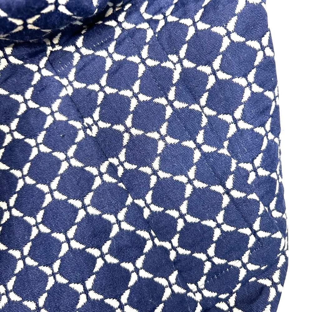 Liz Claiborne navy and white large geometric print ss jacket with pockets - Picture 8 of 10